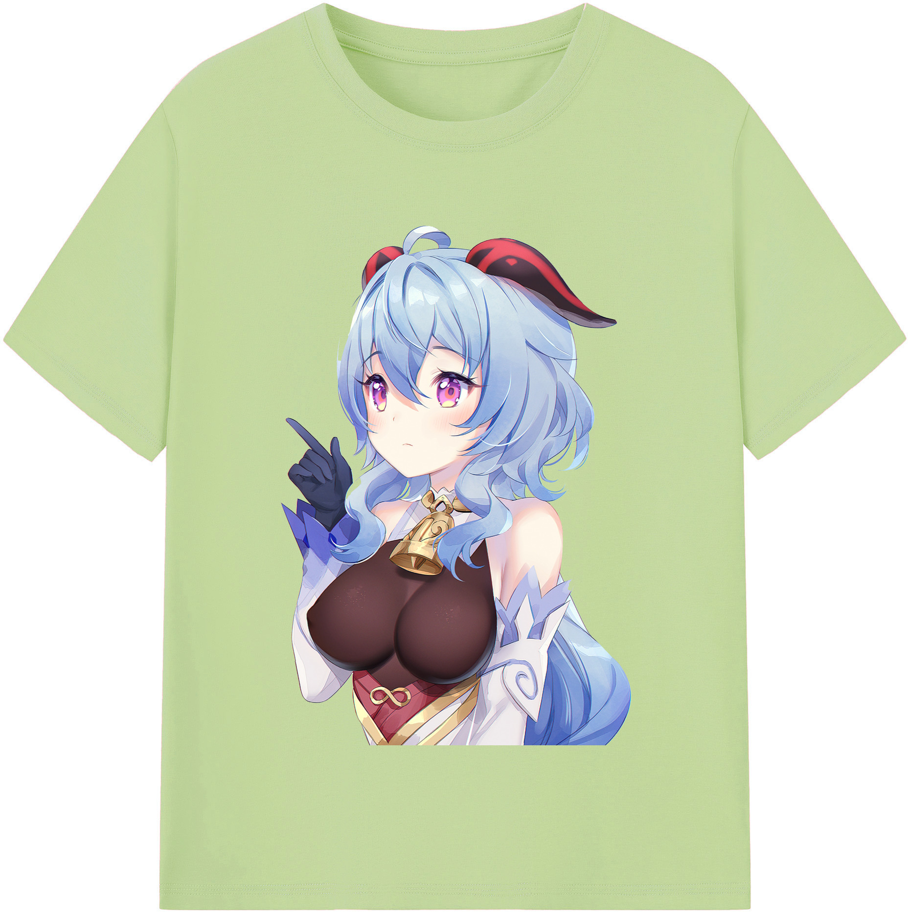 げんし神 甘雨 かんう genshin Ganyu 綿100％半袖Tシャツ（フロントプリント）